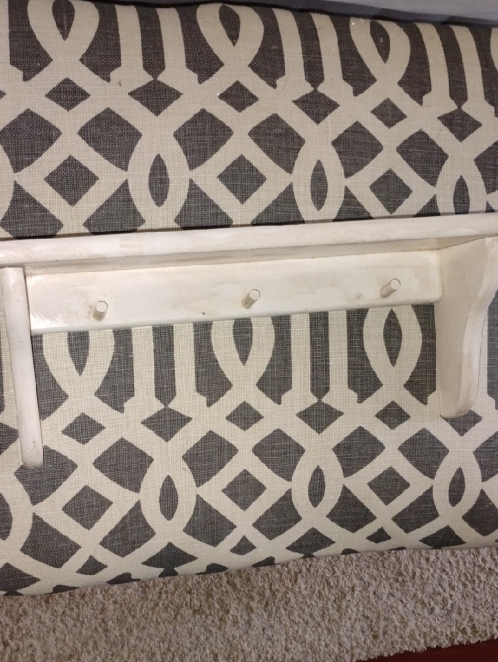 Off White Wooden Wall Hook Rack